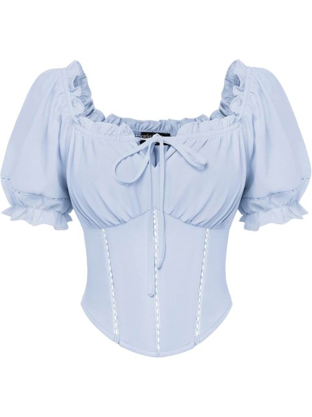 Renaissance Corset Crop Top for Women | Puff Sleeve Vintage Style Blouse